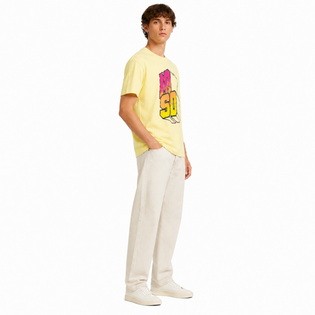 Men's Yellow Graphic T-Shirt(INSIDE)