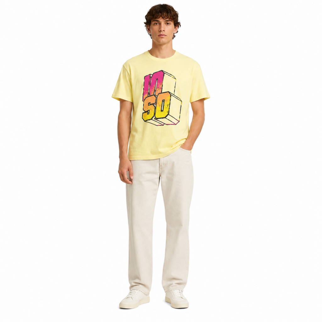 Men's Yellow Graphic T-Shirt(INSIDE)