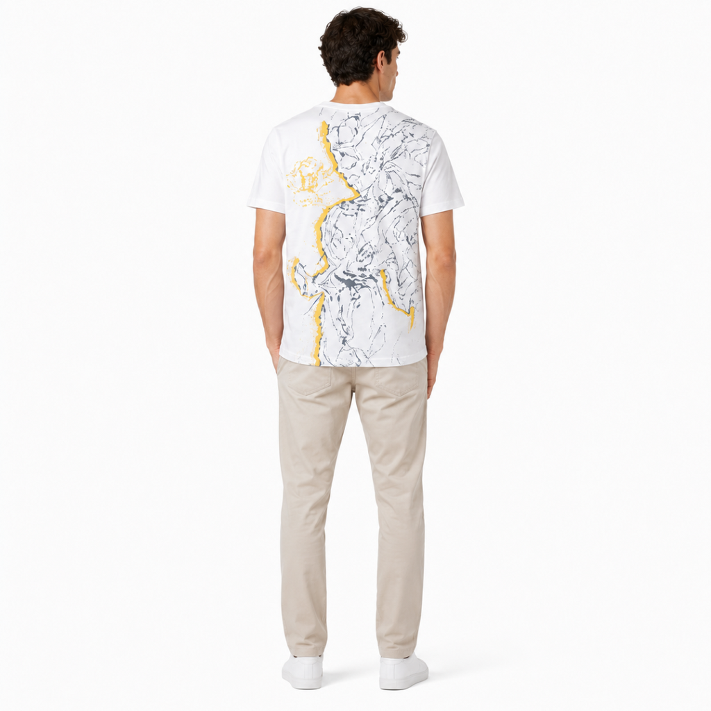 Men's White Graphic T-Shirt(INSIDE)