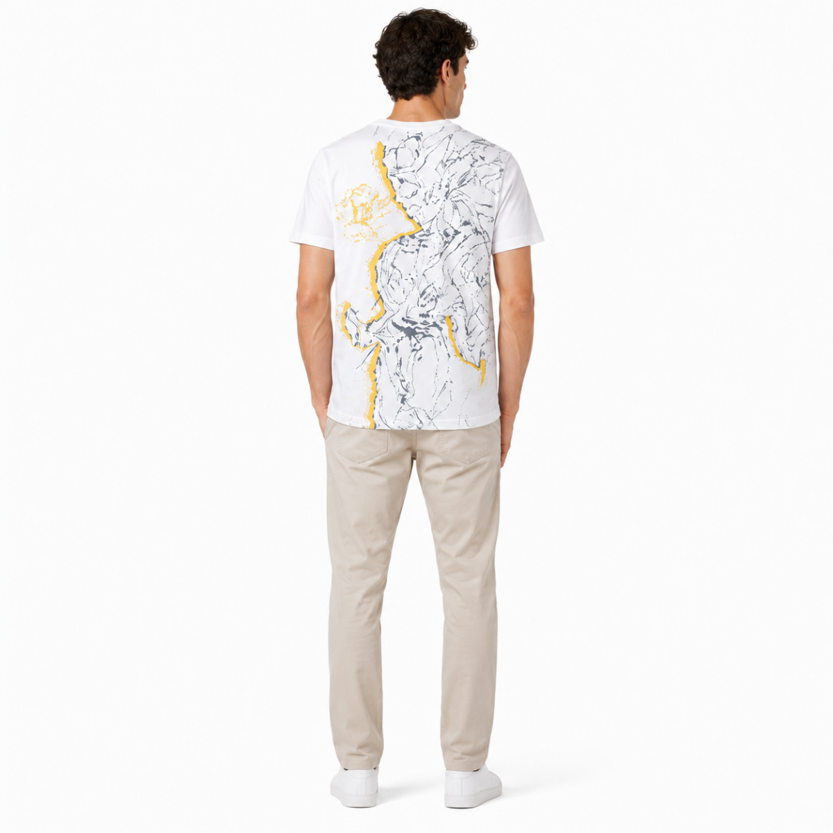 Men's White Graphic T-Shirt(INSIDE)
