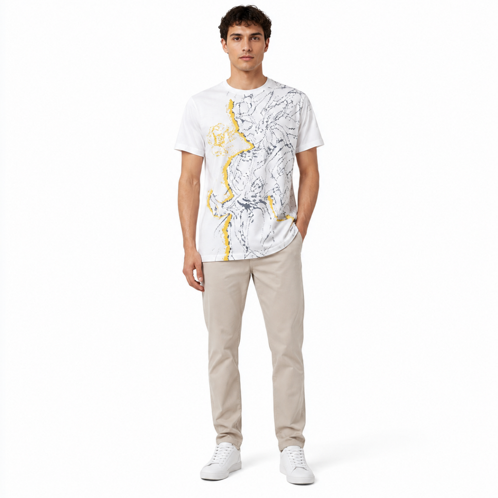 Men's White Graphic T-Shirt(INSIDE)