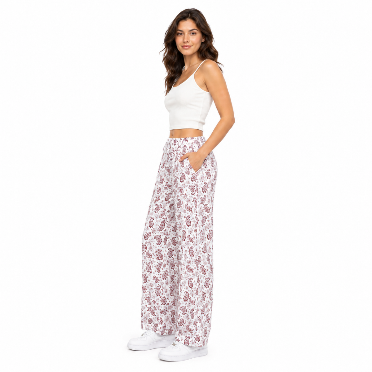 Women's Patterned Wide-Leg Pants