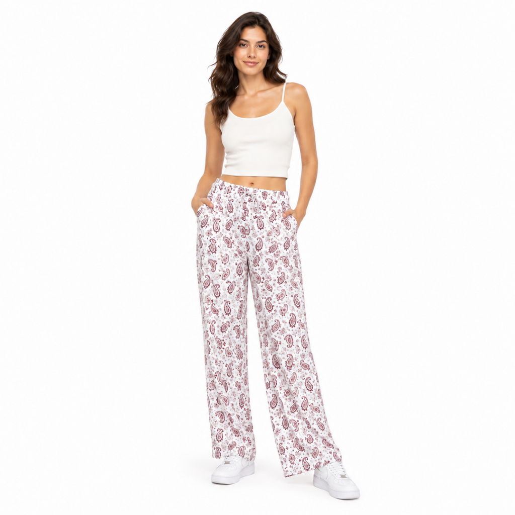 Women's Patterned Wide-Leg Pants