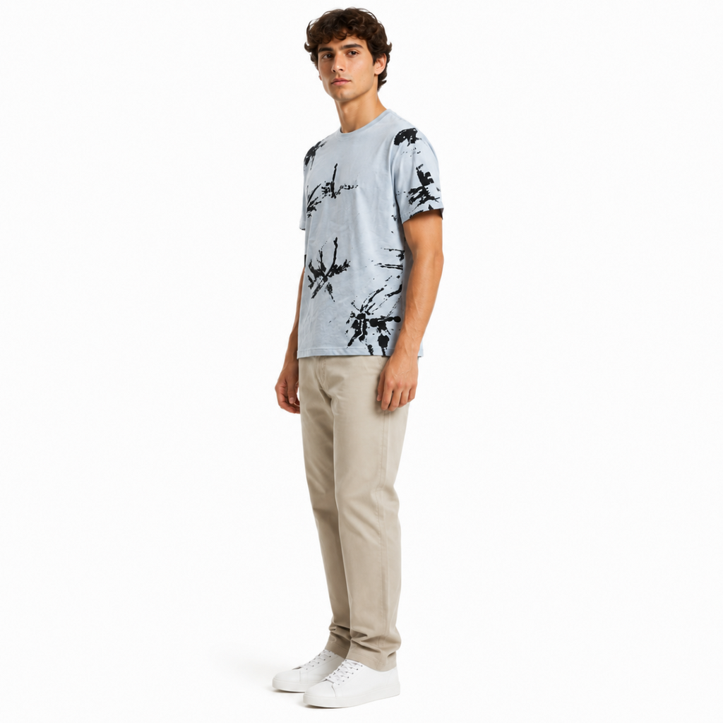 Men's Light Blue Graphic T-Shirt