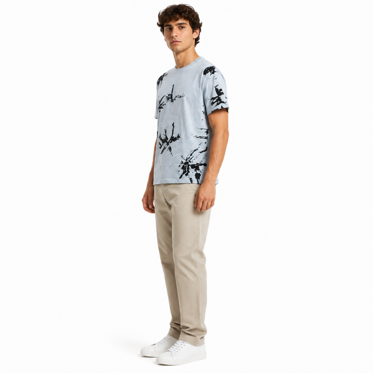 Men's Light Blue Graphic T-Shirt