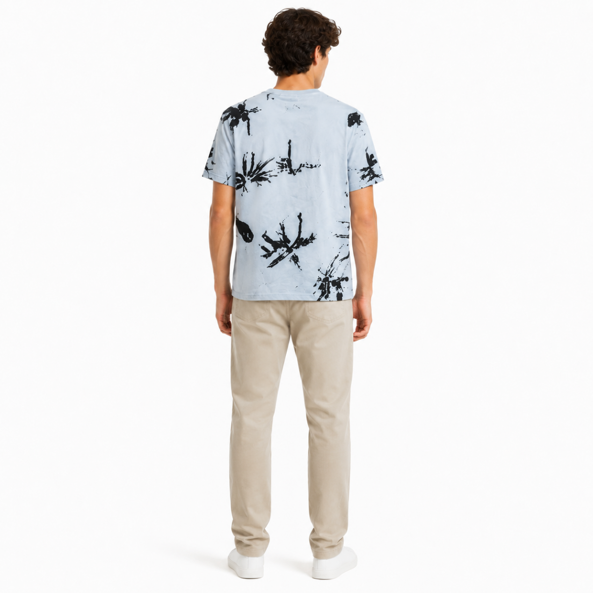 Men's Light Blue Graphic T-Shirt