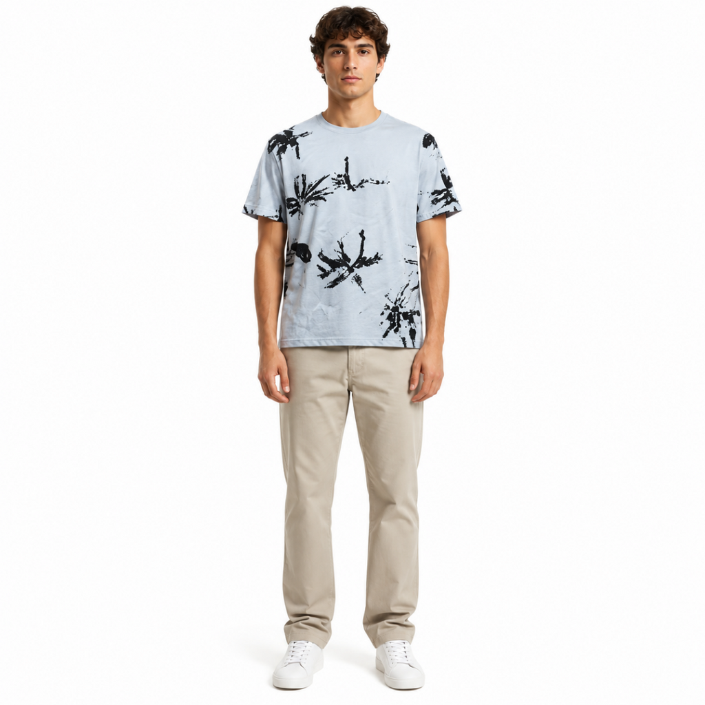 Men's Light Blue Graphic T-Shirt