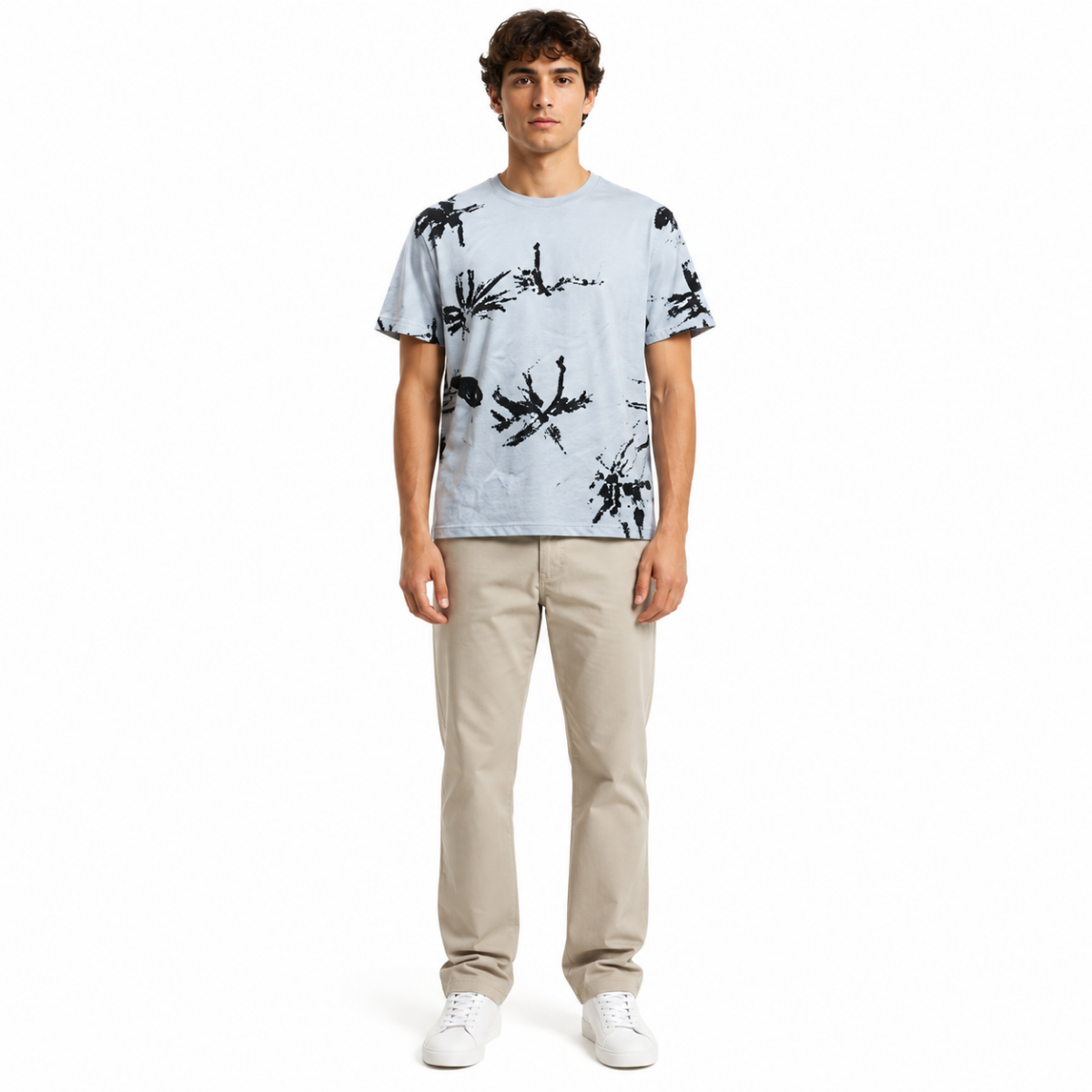 Men's Light Blue Graphic T-Shirt