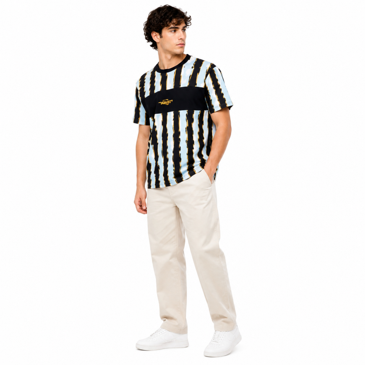 Men's Black Striped T-Shirt