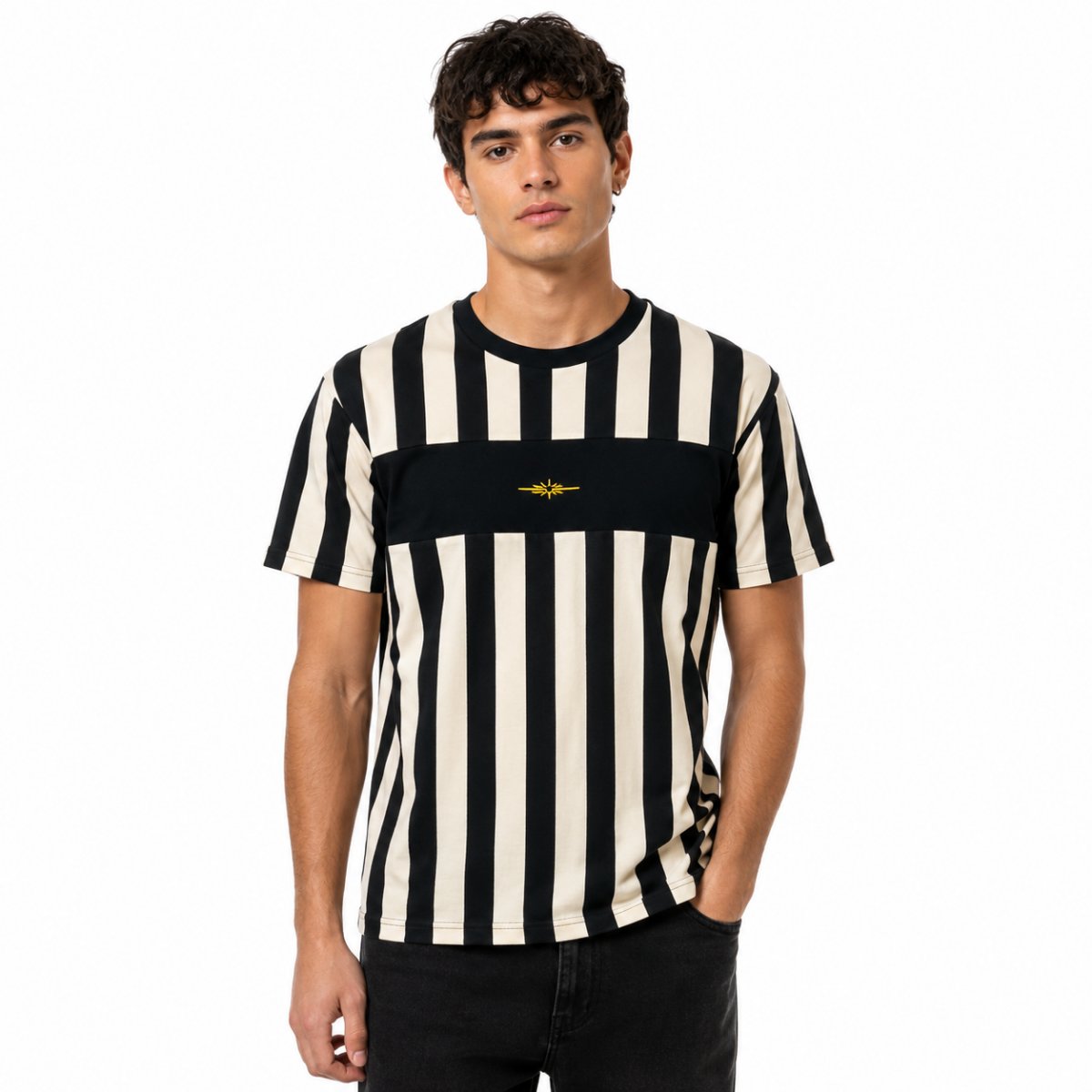 Men's Black Striped T-Shirt