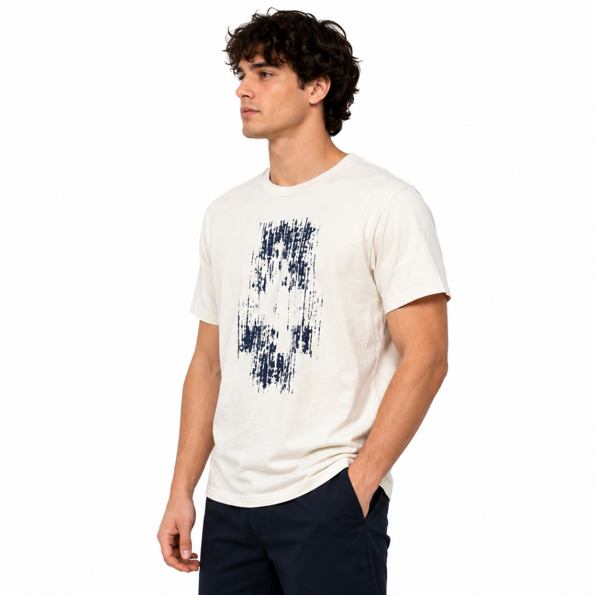 Men's White Graphic T-Shirt