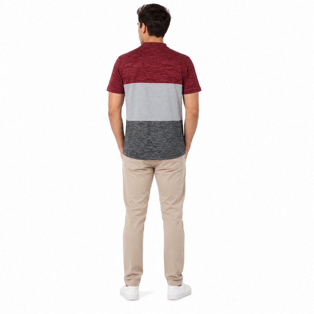 Men's Colorblock Henley T-Shirt