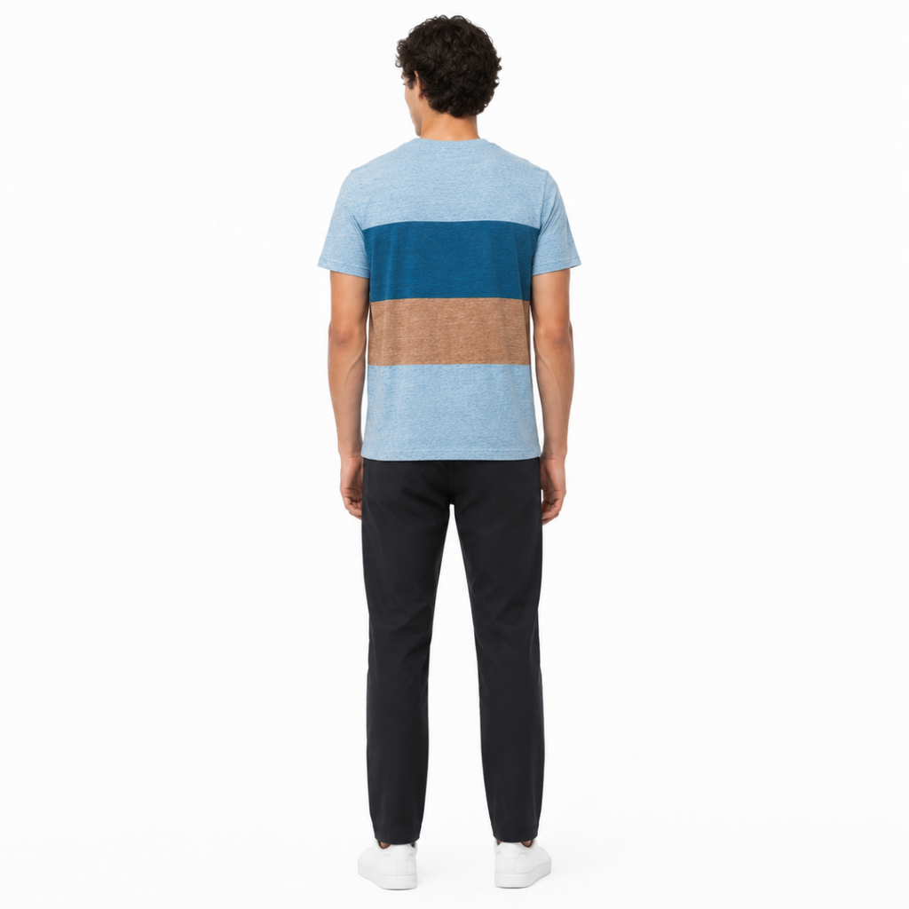 Men's Colorblock Blue T-Shirt