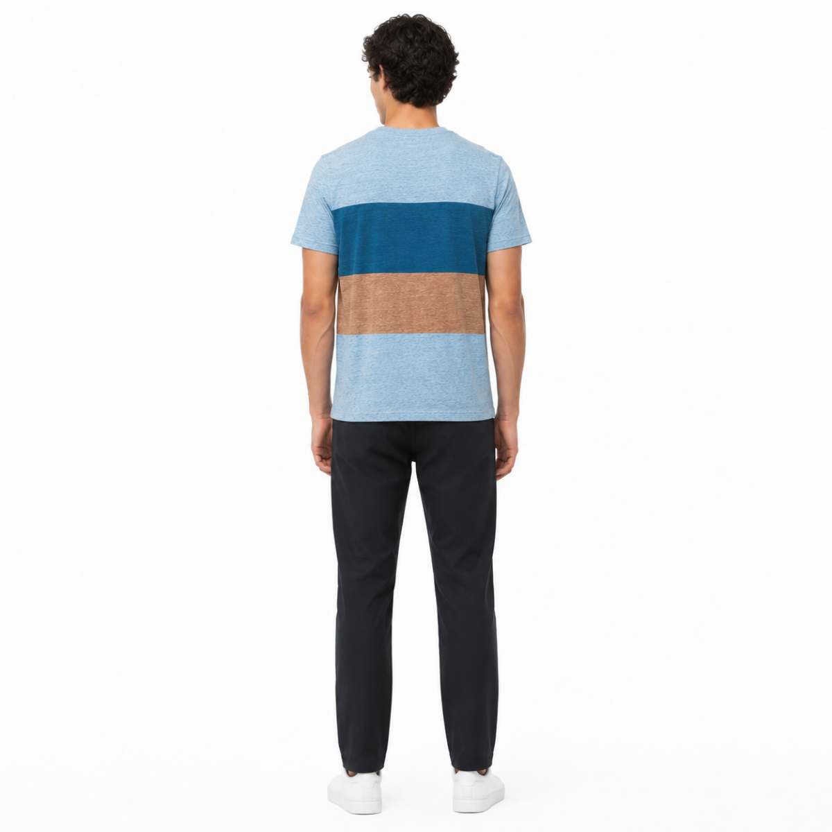 Men's Colorblock Blue T-Shirt