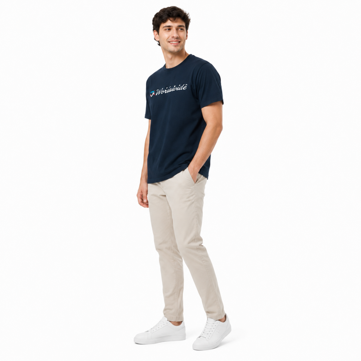 Men's Navy Printed T-Shirt