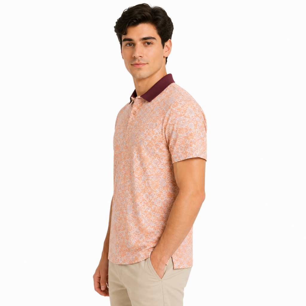 Floral Printed Polo Shirt