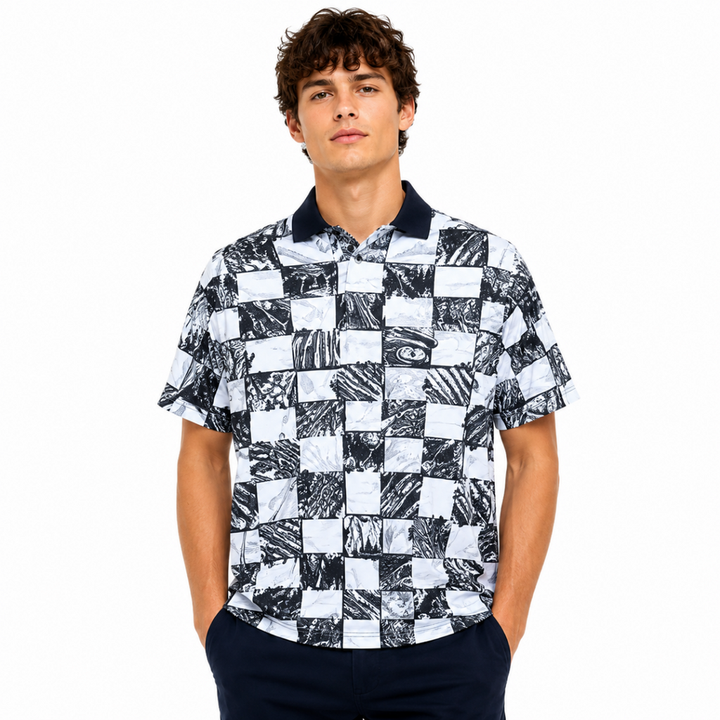 Men's Patterned Polo Shirt
