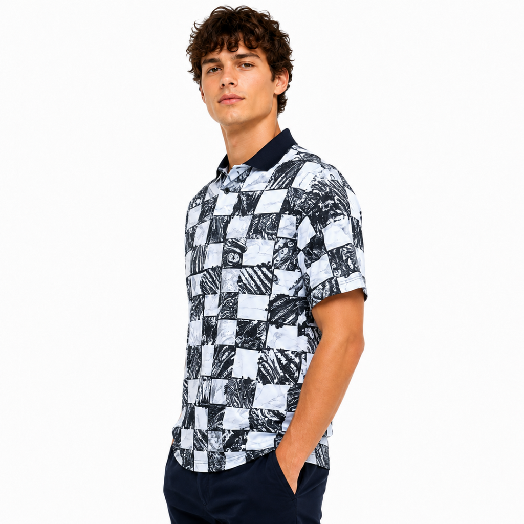 Men's Patterned Polo Shirt