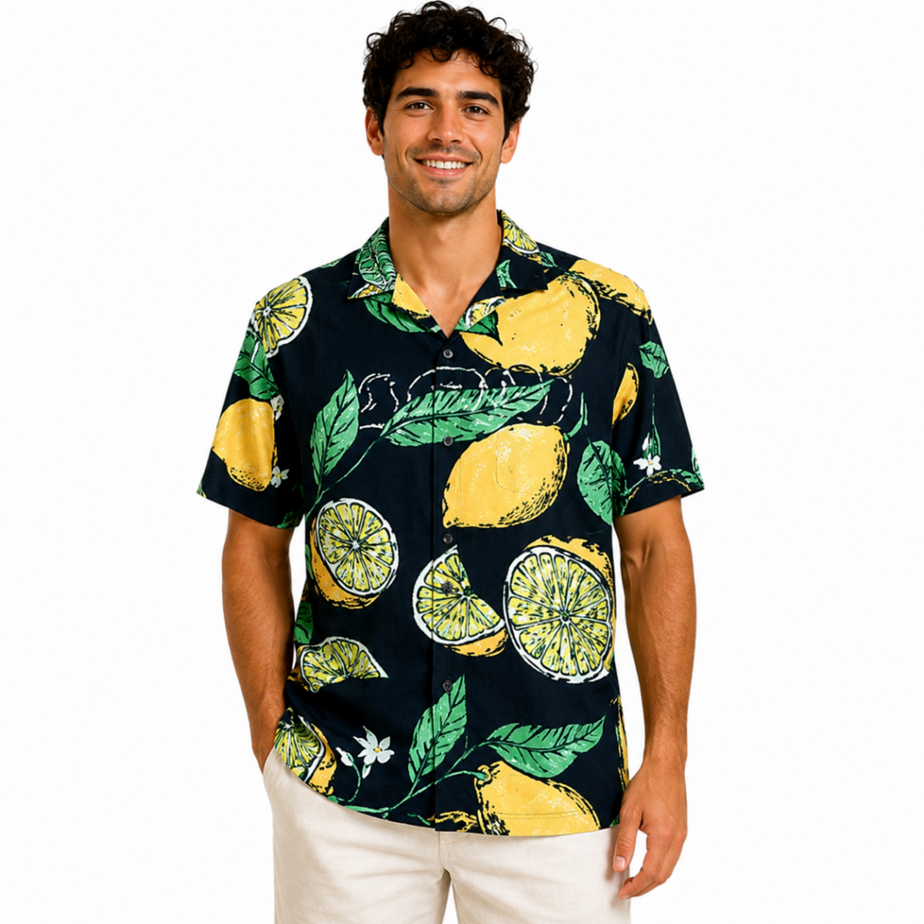 Men's Lemon Printed Patterned Shirt