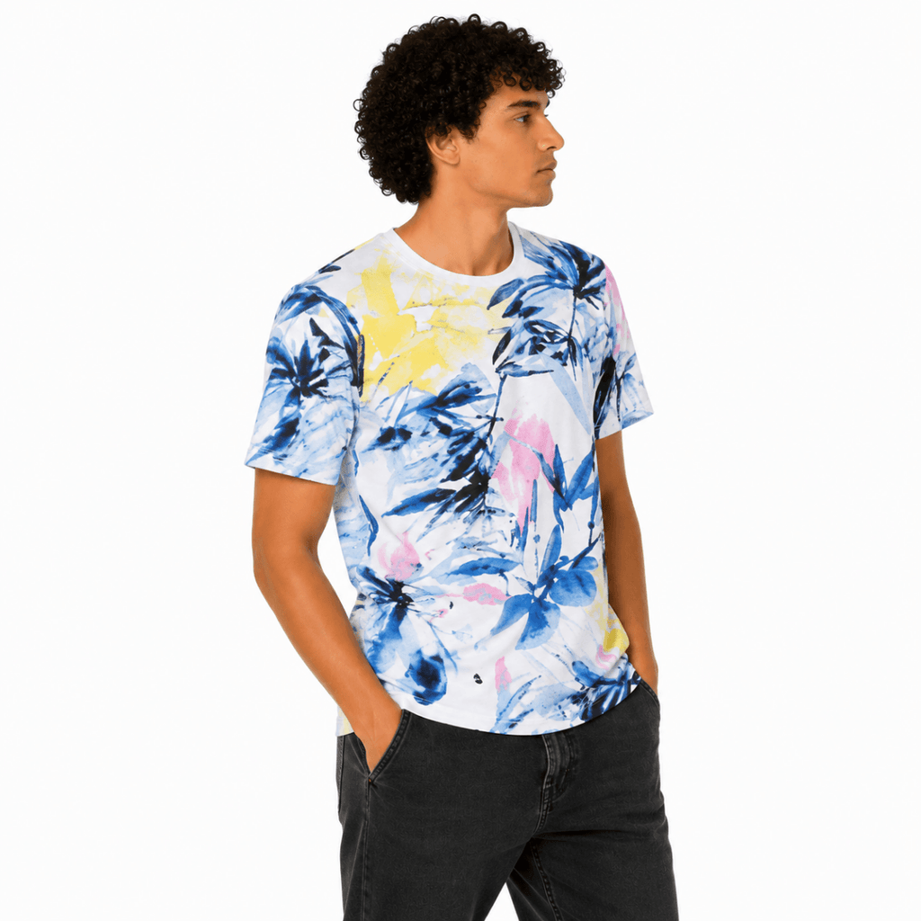 Men's Tropical Leaf Printed T-Shirt