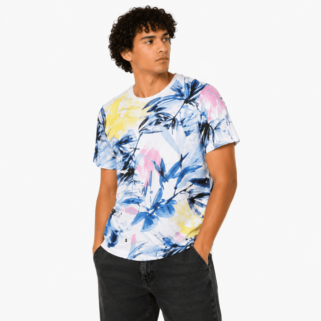 Men's Tropical Leaf Printed T-Shirt