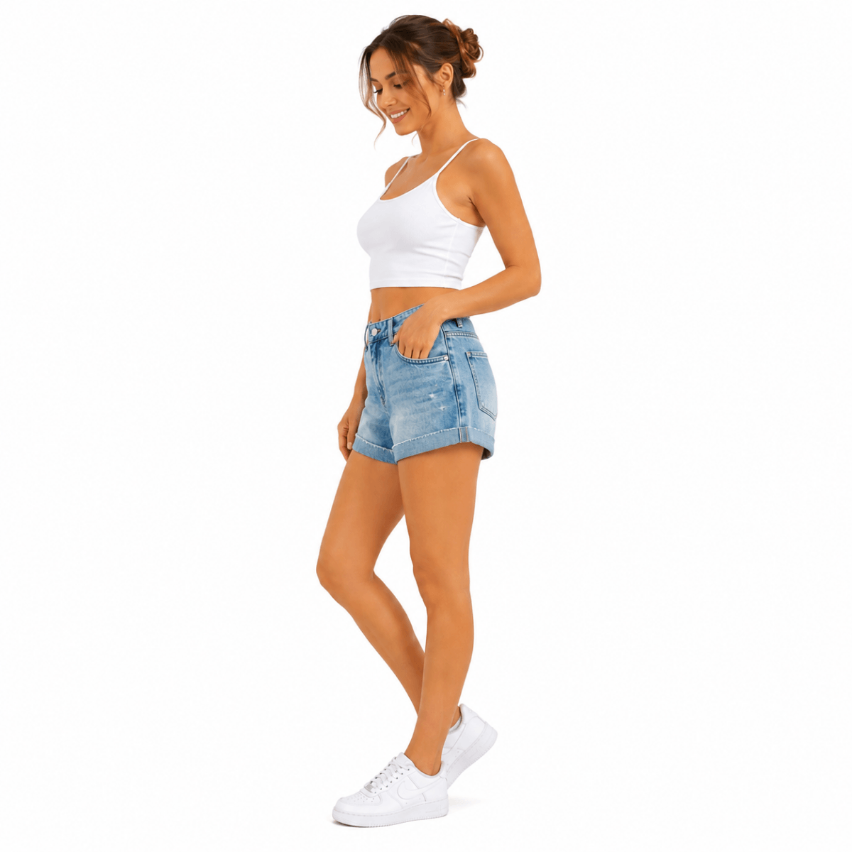 Cuffed Denim Shorts (INSIDE)
