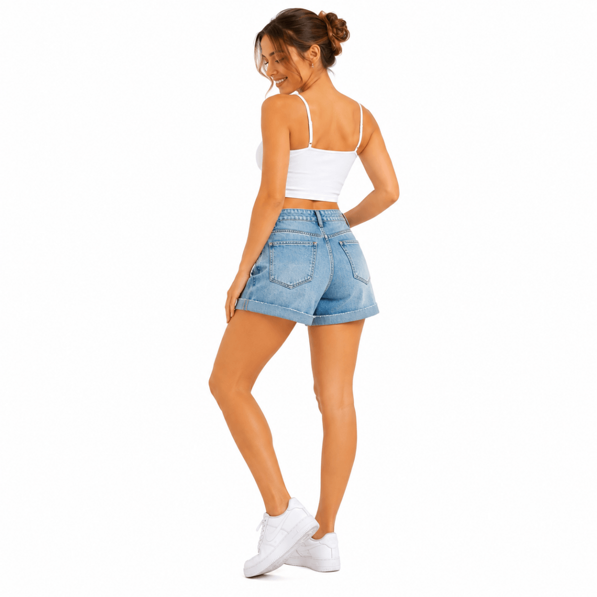 Cuffed Denim Shorts (INSIDE)