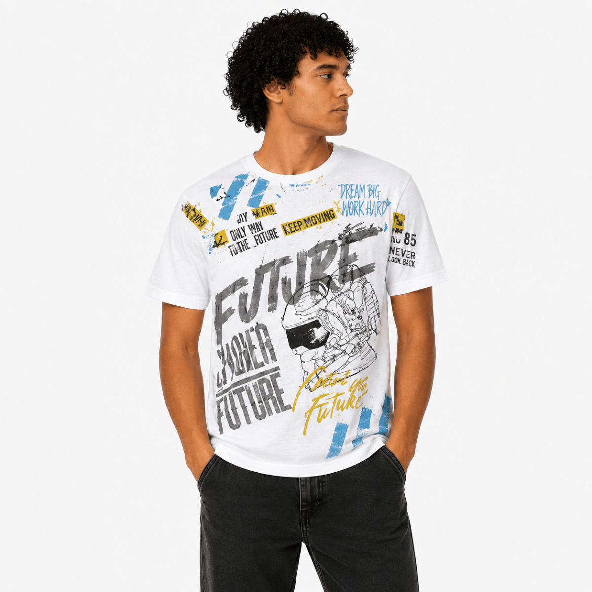 Men's Future Graphic Printed T-Shirt