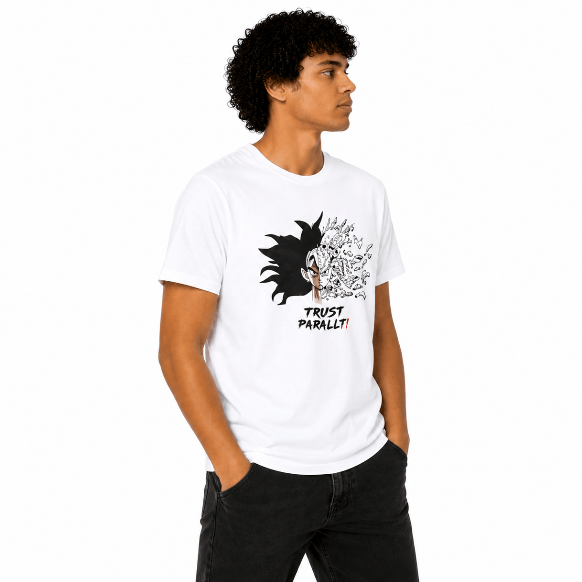 Men's White Printed T-Shirt