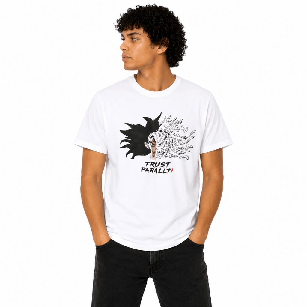 Men's White Printed T-Shirt