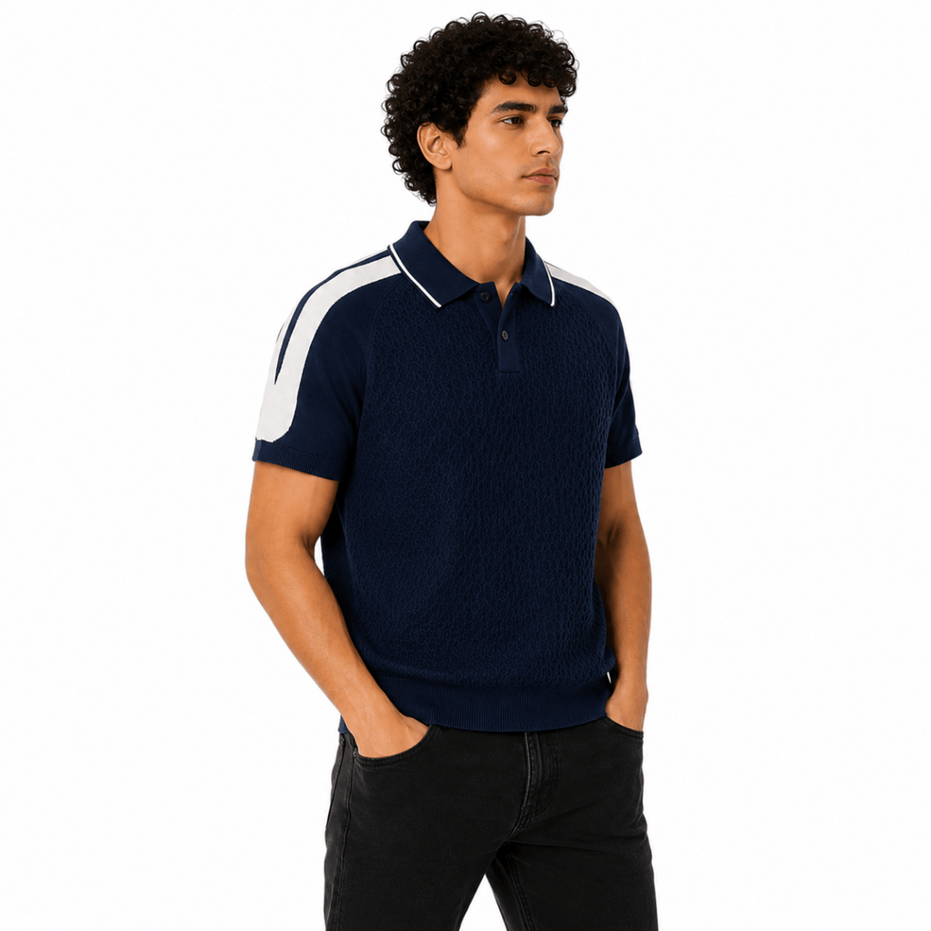 Men's Textured Knit Polo