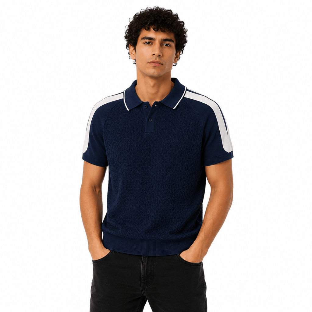 Men's Textured Knit Polo