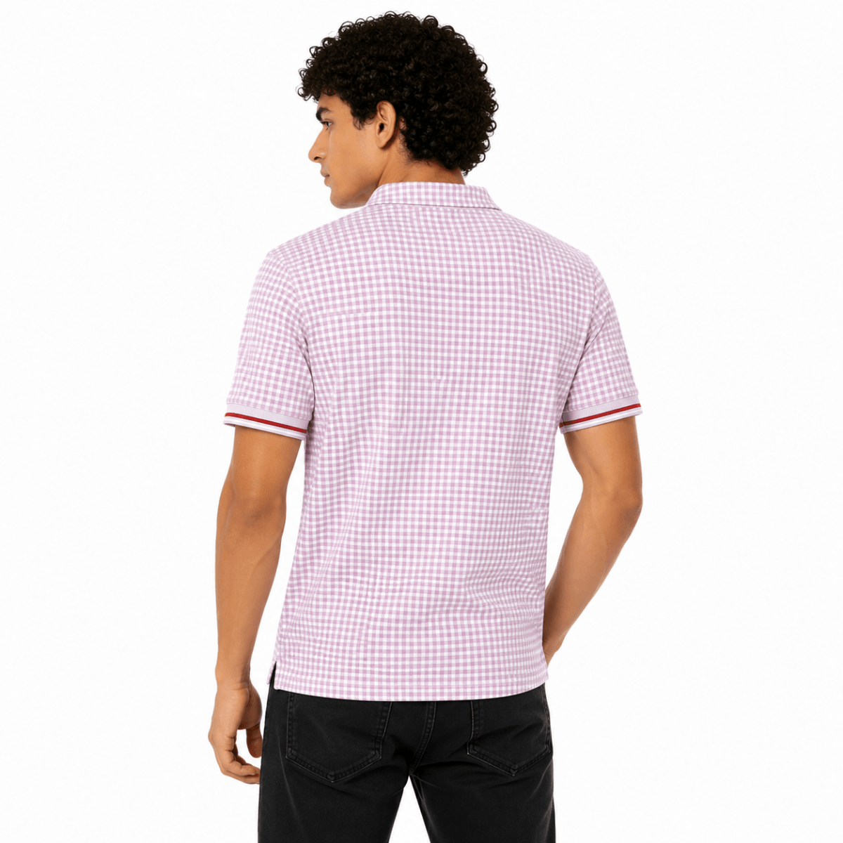 Men's Gingham Checkered Polo