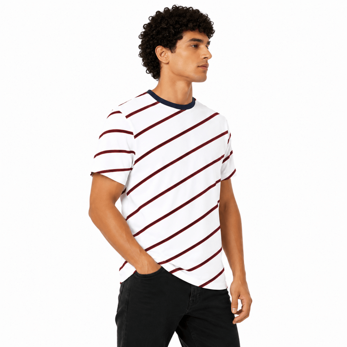 Men's Diagonal Striped T-Shirt