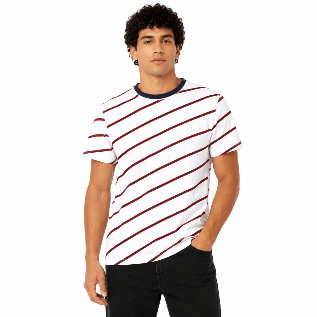 Men's Diagonal Striped T-Shirt