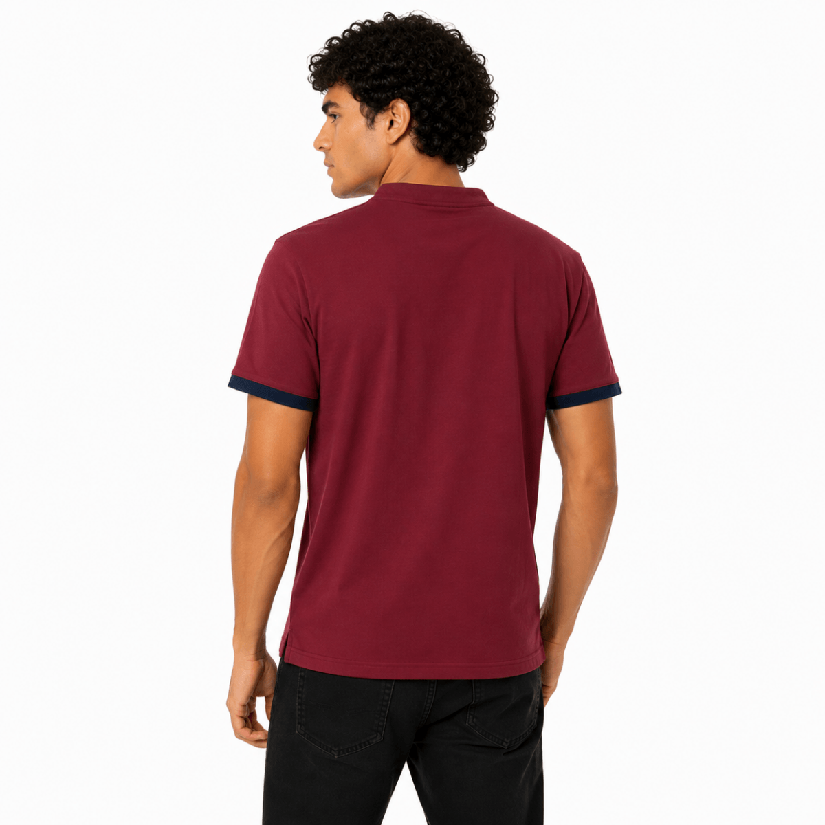 Men's Mandarin Collar Polo T-Shirt