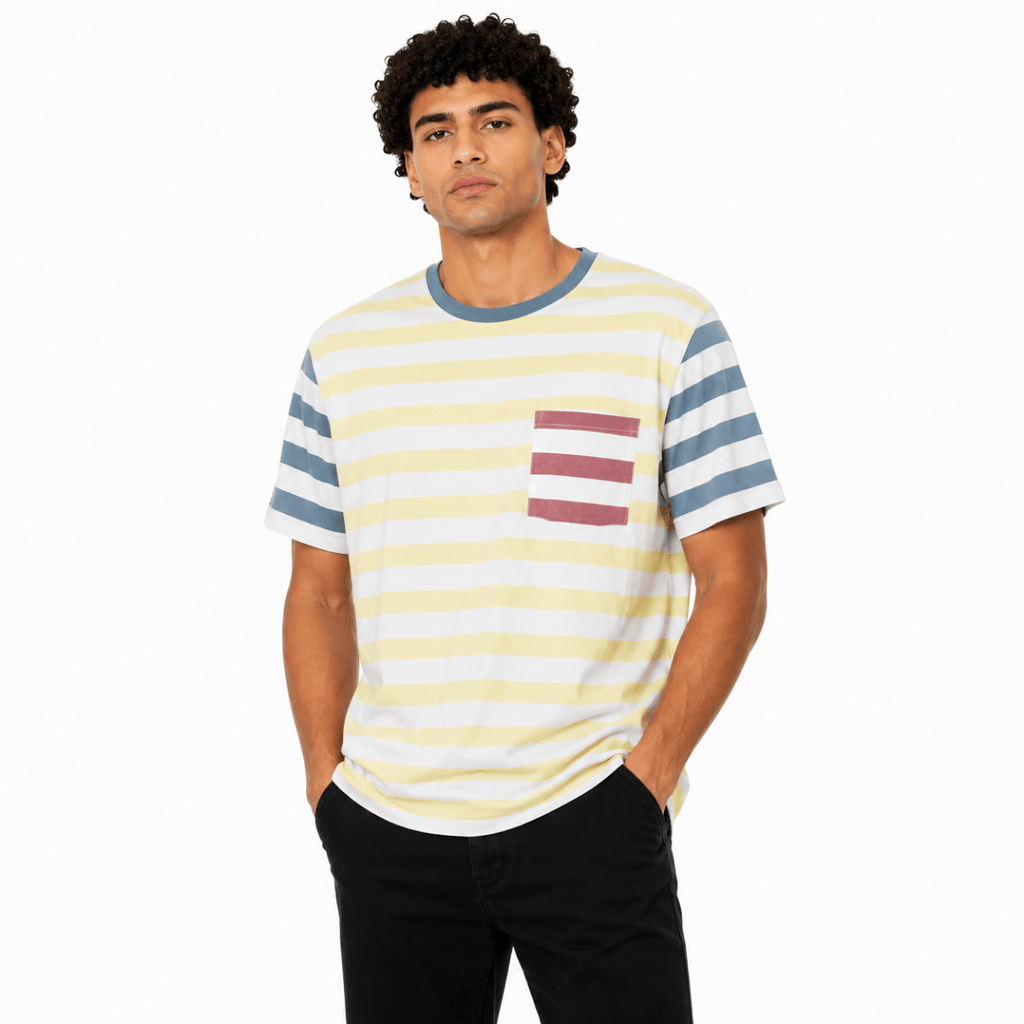 Men's Casual Striped Pocket T-Shirt