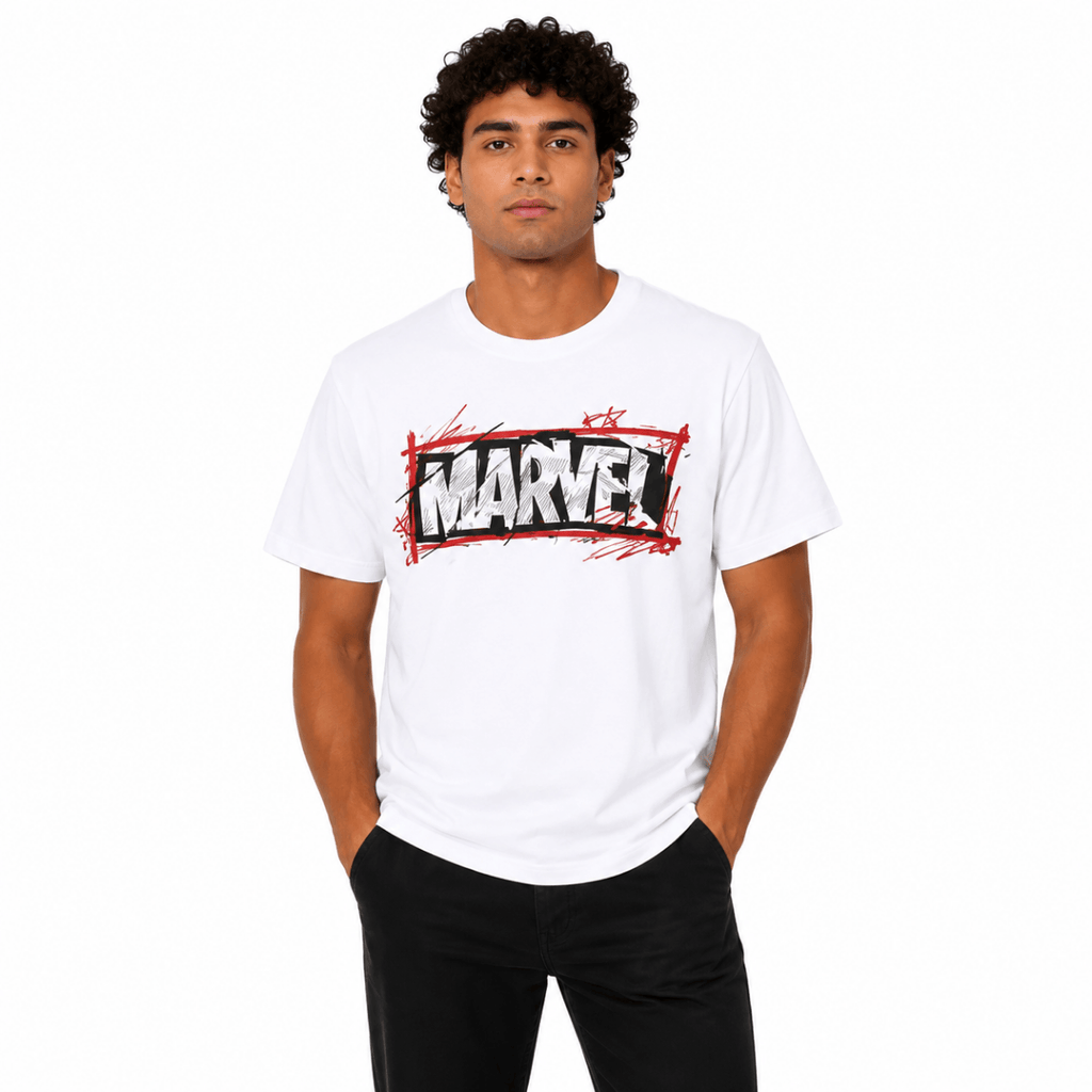 Men's White Marvel Graphic T-Shirt