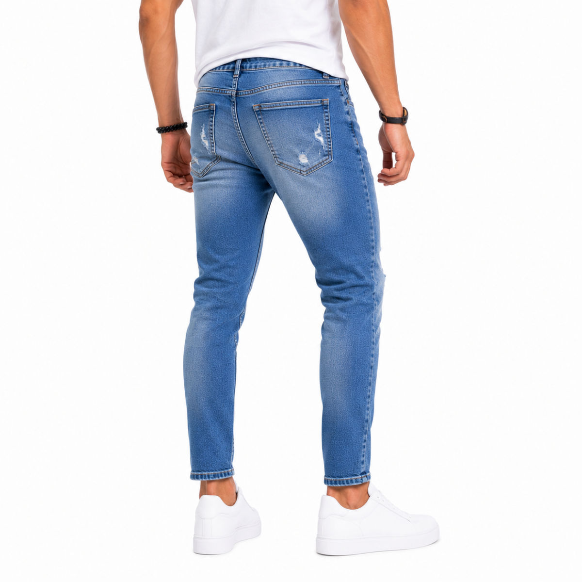 Men's Blue Ripped Denim Jeans