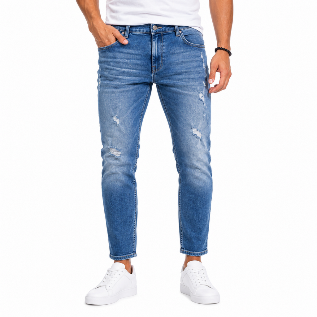 Men's Blue Ripped Denim Jeans