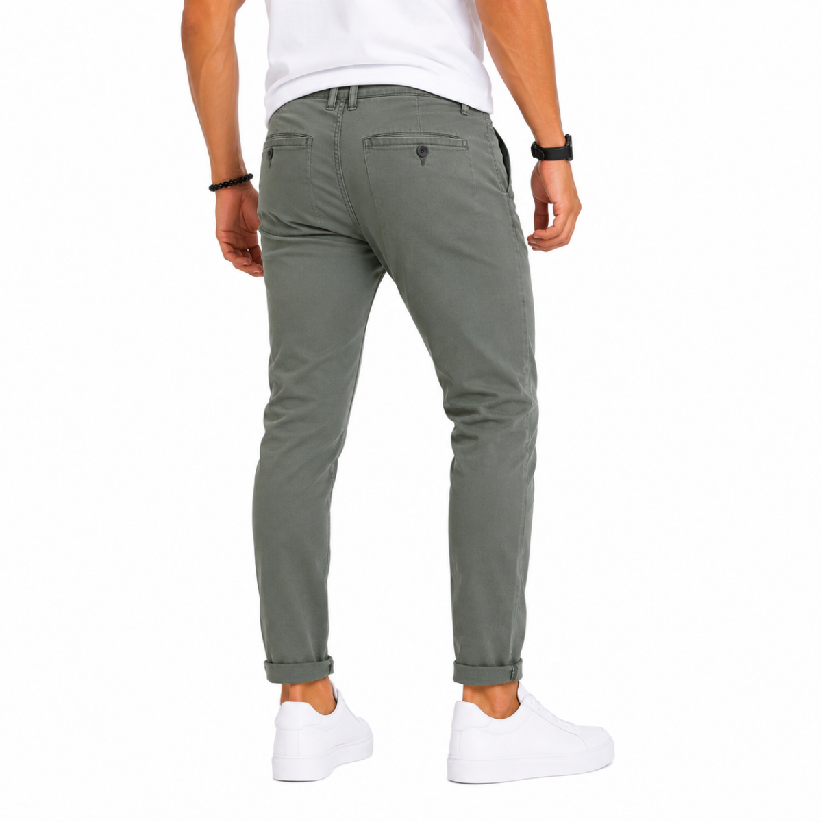 Men's Olive Chino Gabardine Pants