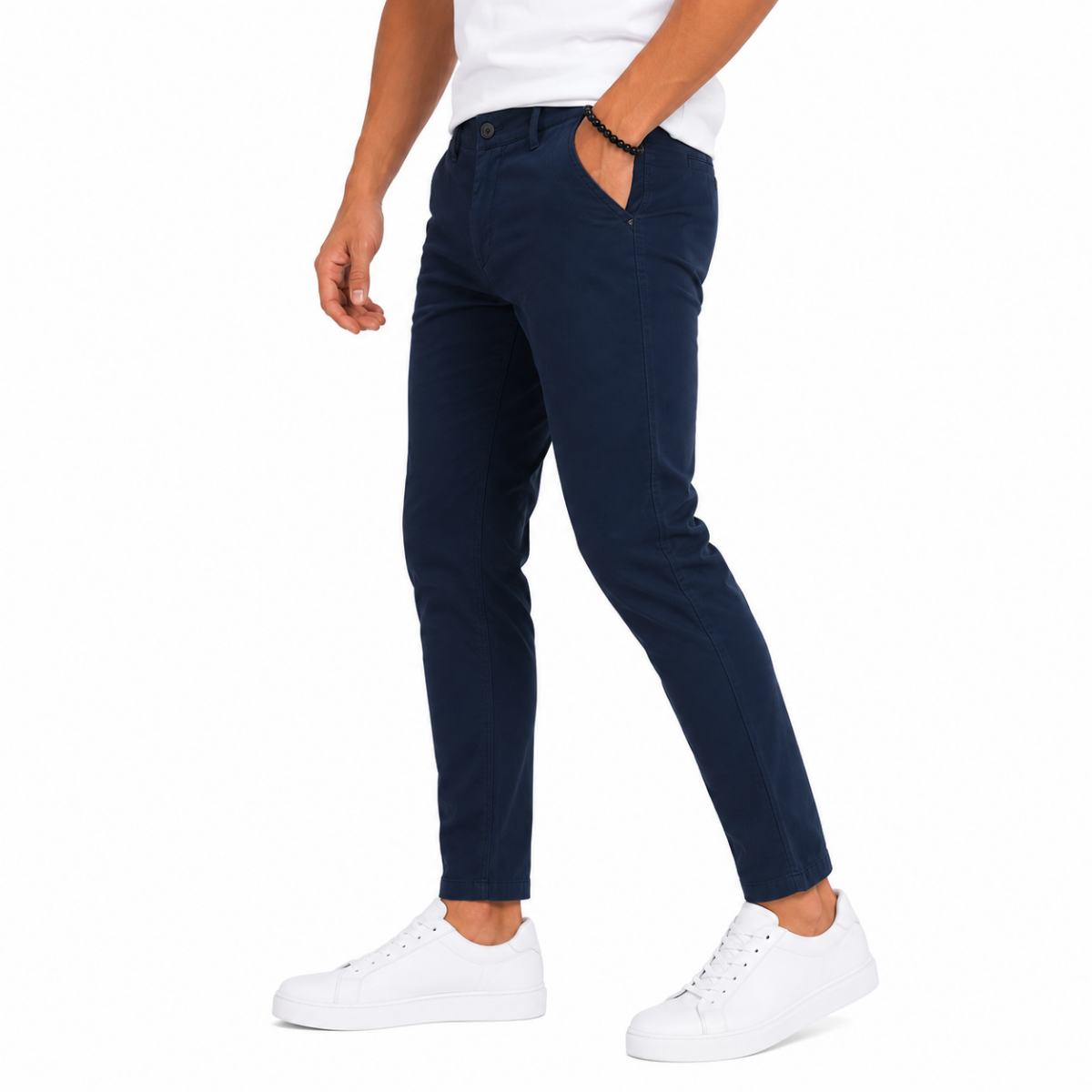 Men's Navy Chino Gabardine Pants
