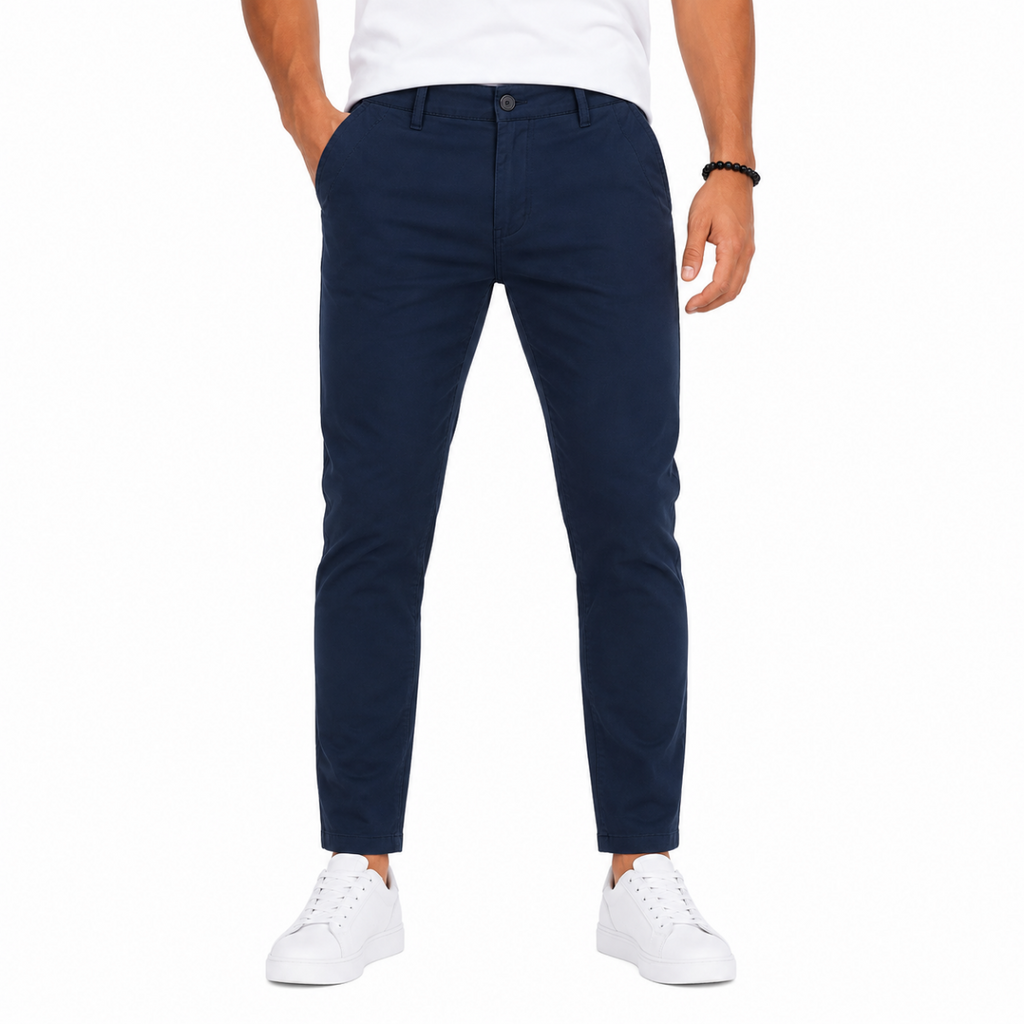 Men's Navy Chino Gabardine Pants