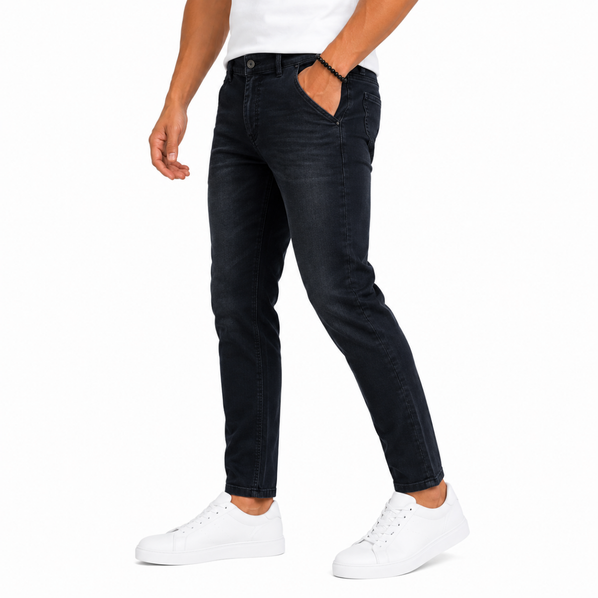 Men's Black Denim Jeans Pants