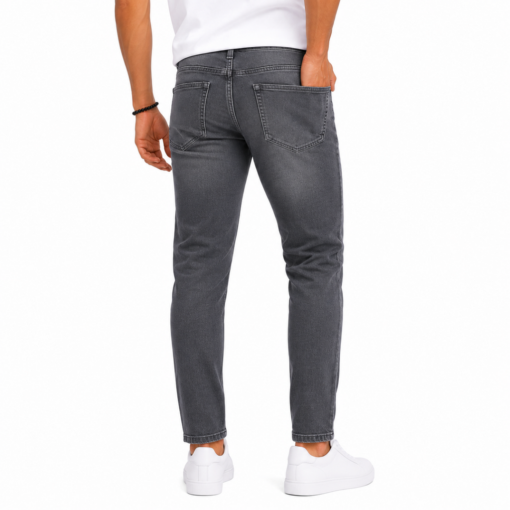 Men's Grey Denim Jeans Pants