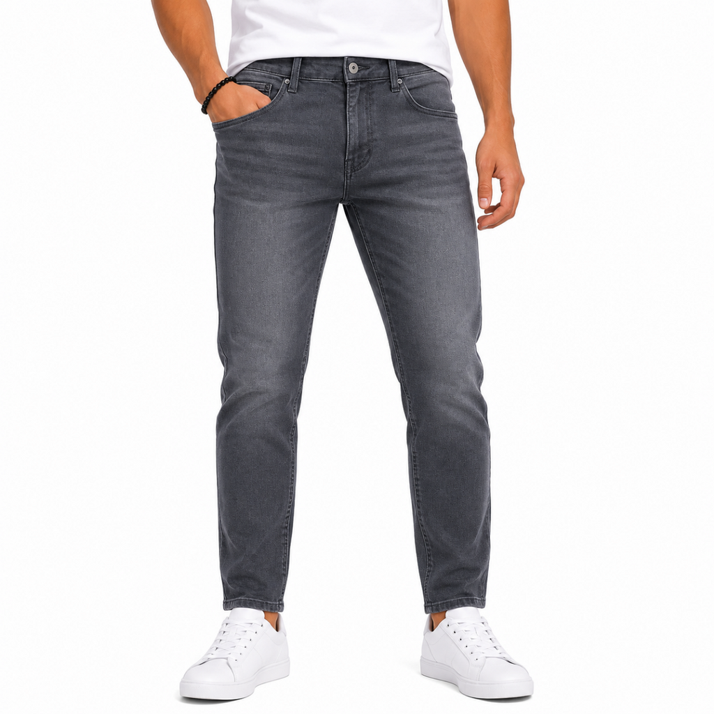 Men's Grey Denim Jeans Pants