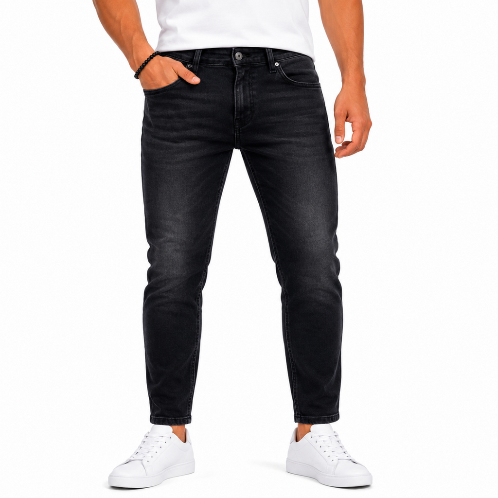 Men's Black Denim Jeans Pants