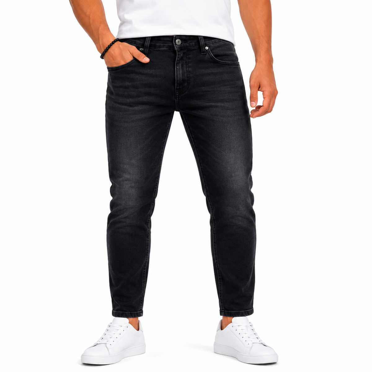 Men's Black Denim Jeans Pants
