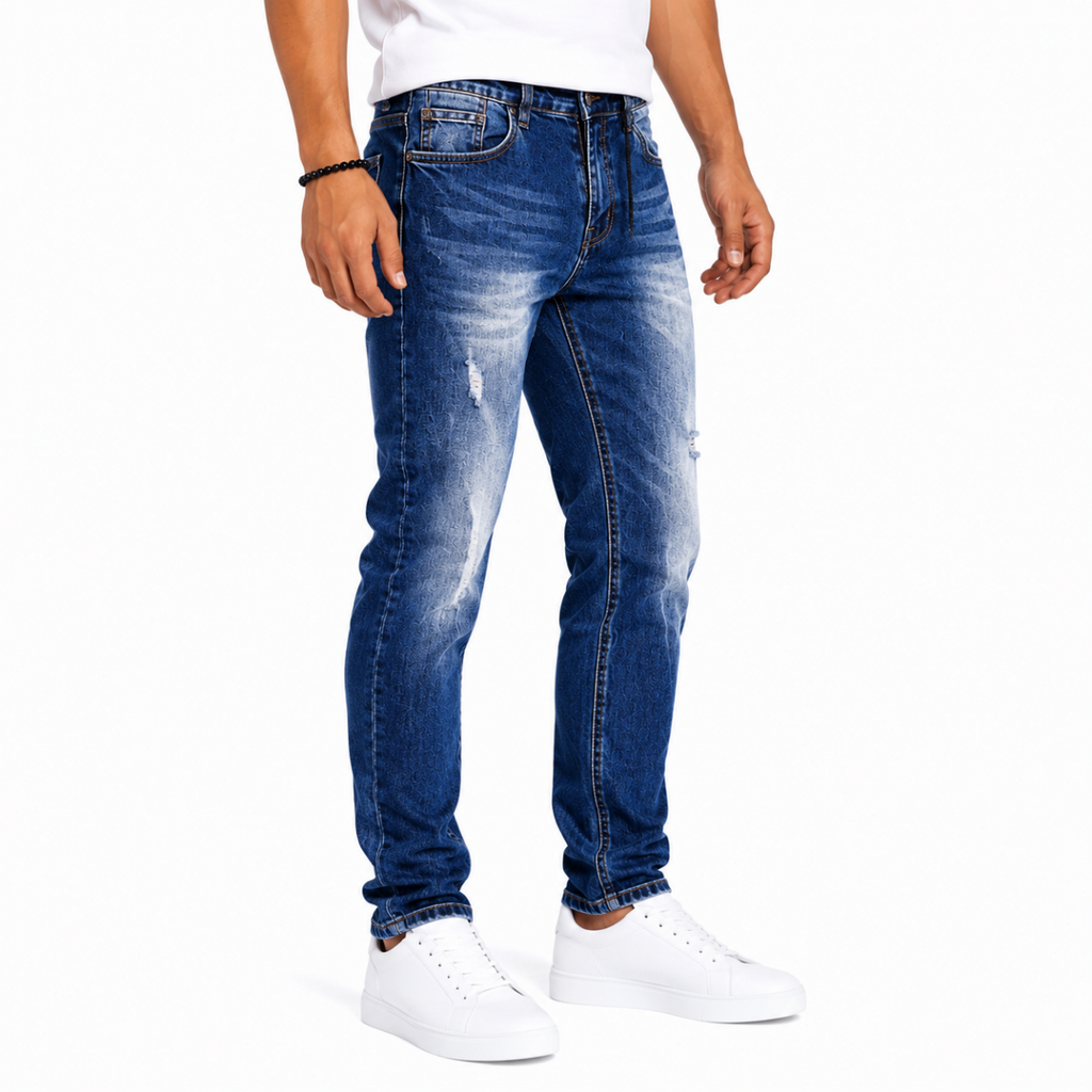 Men's Blue Denim Jeans Pants