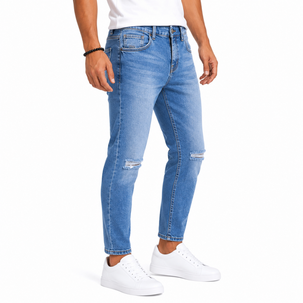 Men's Blue Denim Jeans Pants